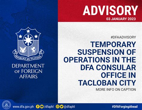 Public Advisory: Temporary Closure of DFA Consular Office in .